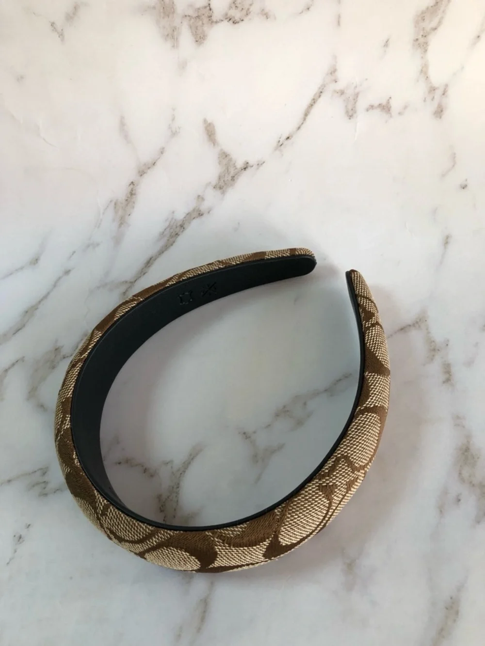 Coach Brown Signature Jacquard Padded Headband - Picture 4 of 10